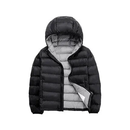 2-14 Years Autumn Winter Light Weight Children's Hooded Down Jackets Kids Clothing Boys Girls Portable Windproof Duck Down Coats