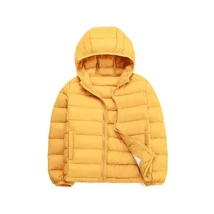 2-14 Years Autumn Winter Light Weight Children's Hooded Down Jackets Kids Clothing Boys Girls Portable Windproof Duck Down Coats