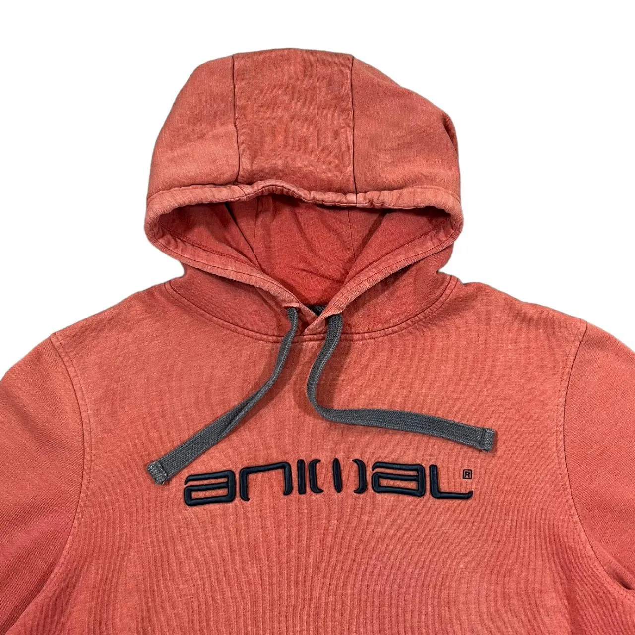 ANIMAL Classic Embroidered Logo Spellout Skater Surfer Pullover Hoodie
