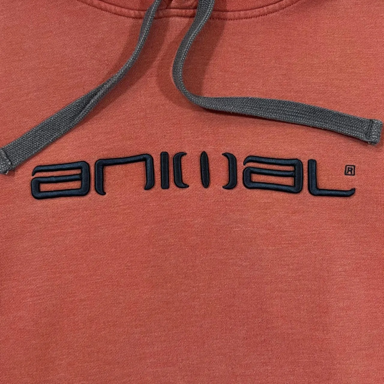 ANIMAL Classic Embroidered Logo Spellout Skater Surfer Pullover Hoodie