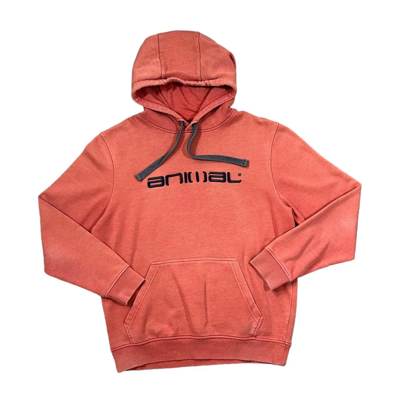 ANIMAL Classic Embroidered Logo Spellout Skater Surfer Pullover Hoodie