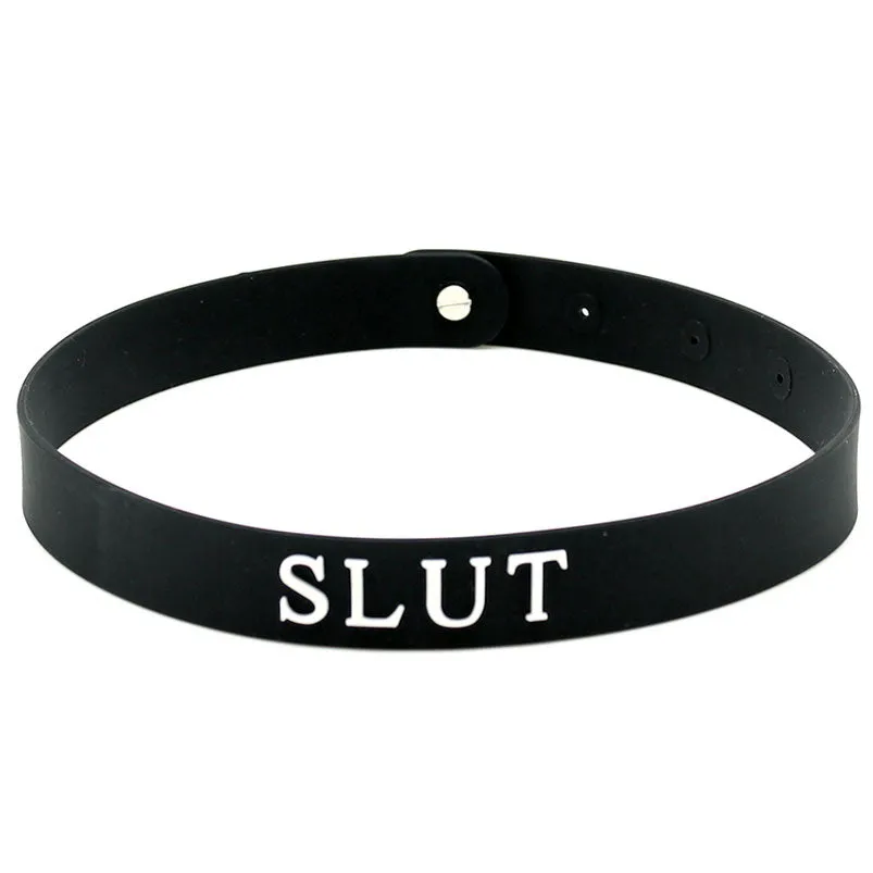 Black Silicone Slut BDSM Collar