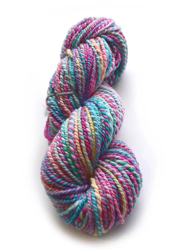 Chunky Hand Spun Yarn Tasmanian Superwash Merino Wool Floral Garden 12918