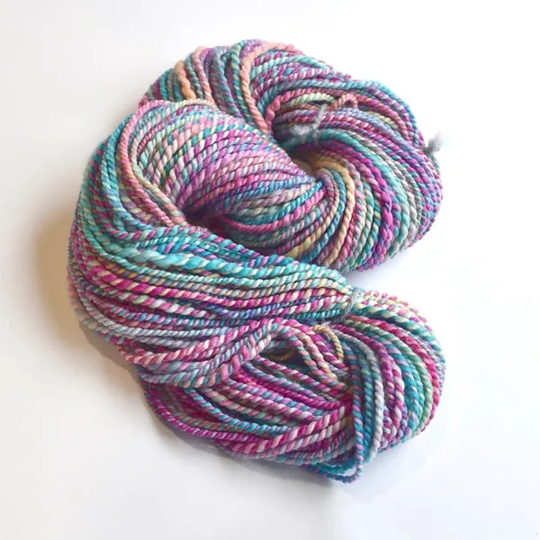Chunky Hand Spun Yarn Tasmanian Superwash Merino Wool Floral Garden 12918