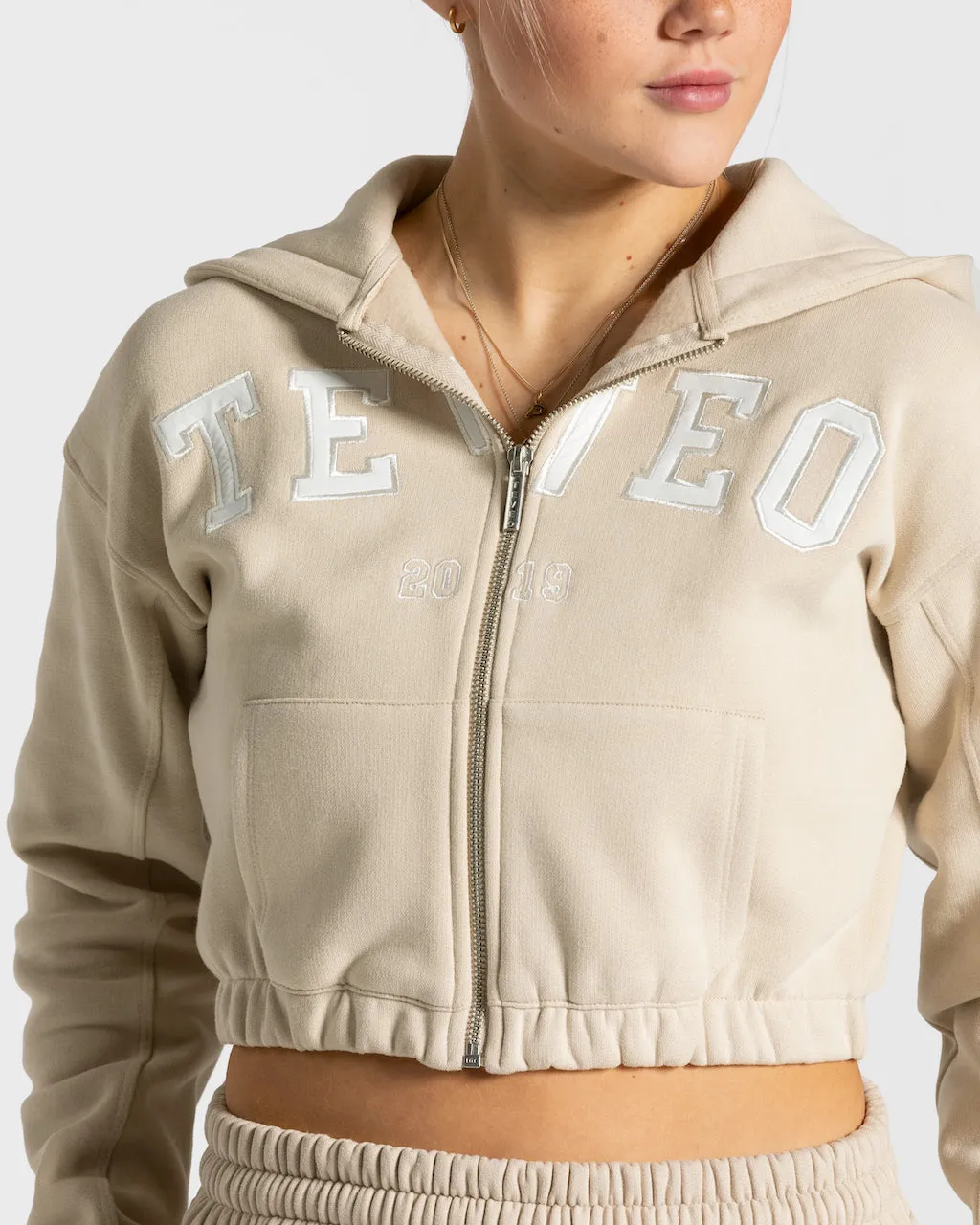 College Zip Hoodie "Beige"