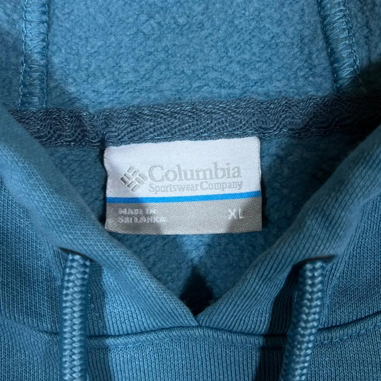 COLUMBIA SPORTSWEAR Logo Spellout Graphic Blue Pullover Hoodie