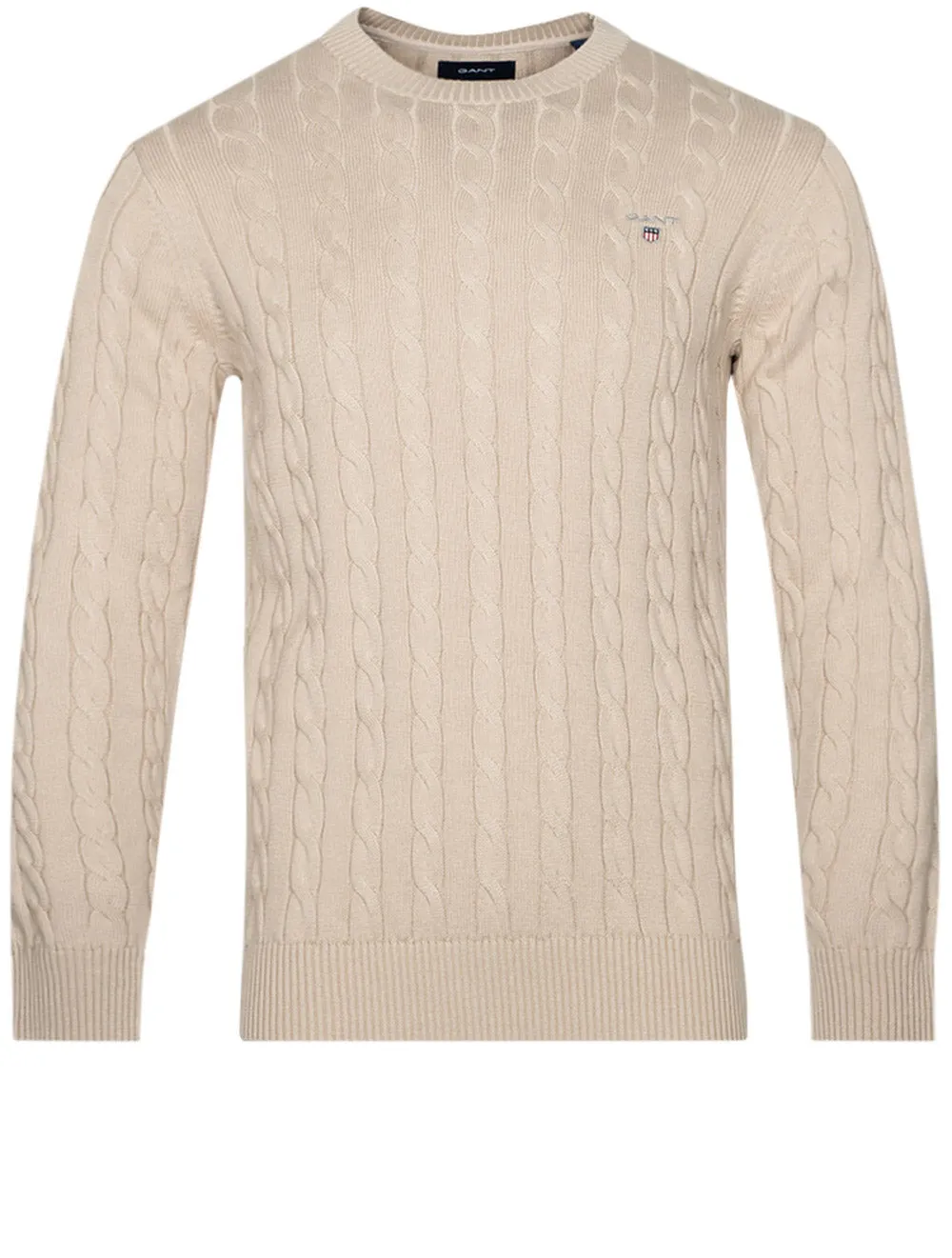 Cotton Cable Crewneck Dry Sand