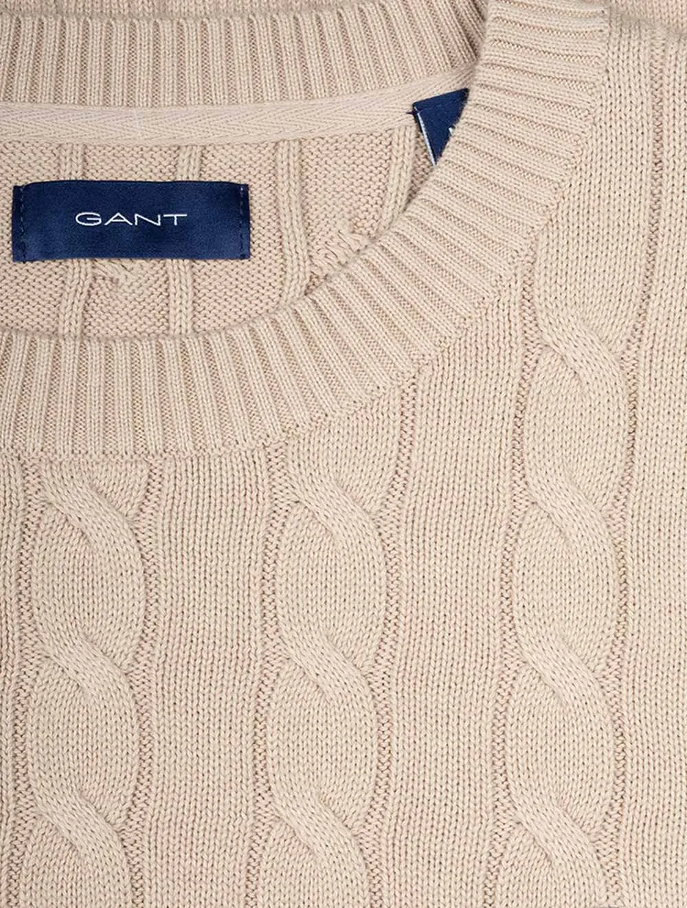 Cotton Cable Crewneck Dry Sand