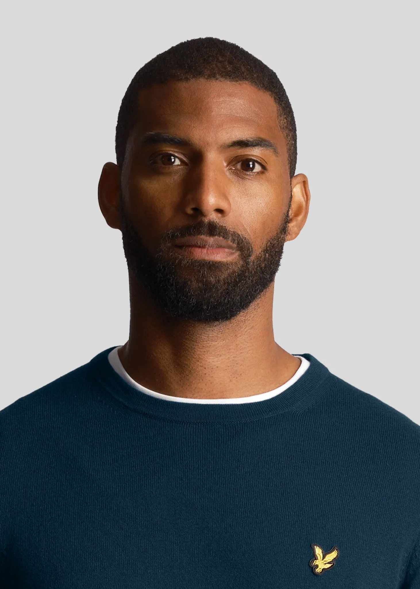 Cotton merino crew jumper - apres navy