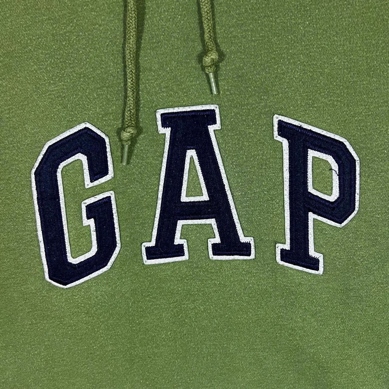 GAP Classic Embroidered Big Logo Spellout Green Pullover Hoodie