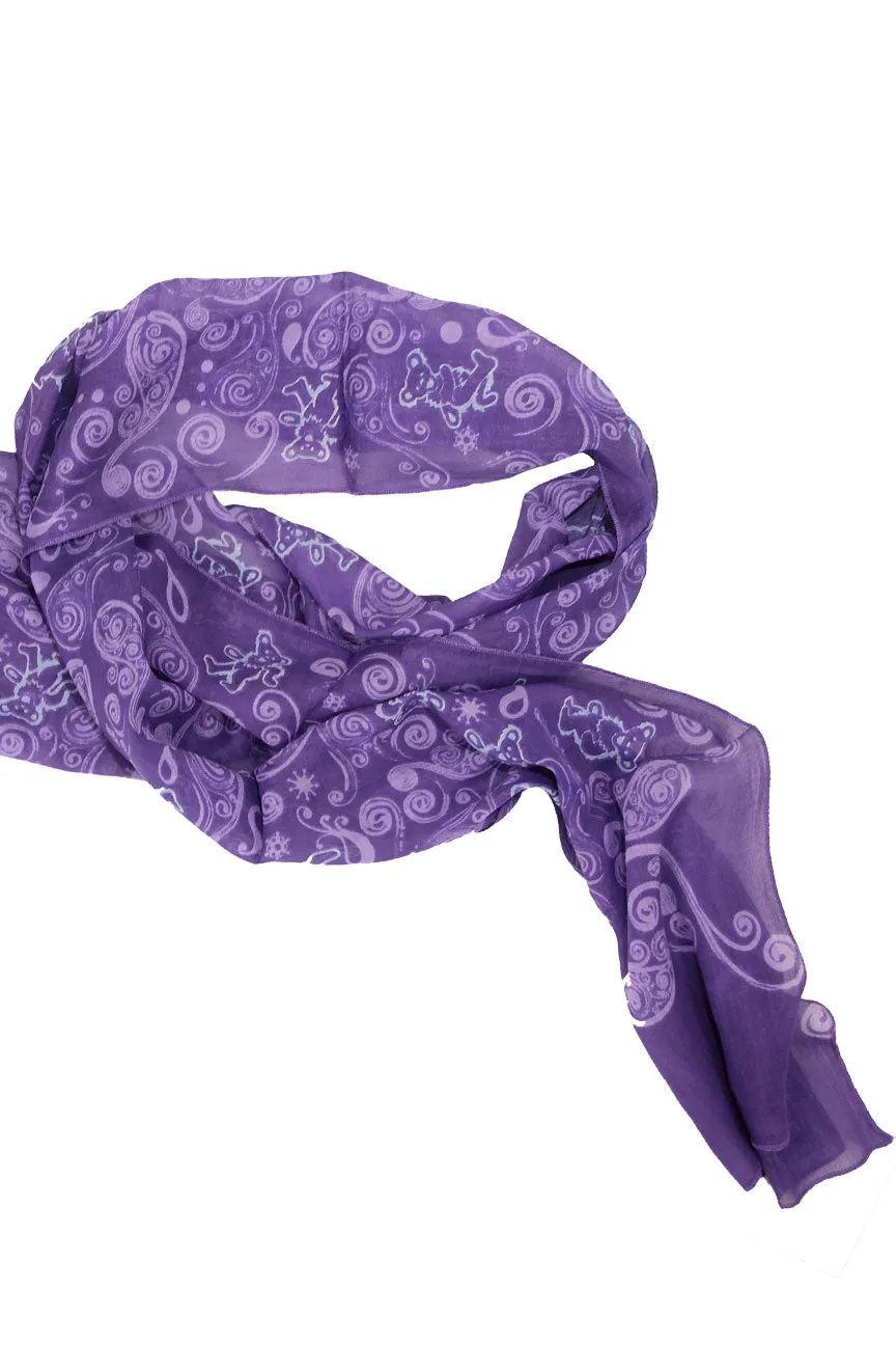 Grateful Dead Long Bear Scarf Purple