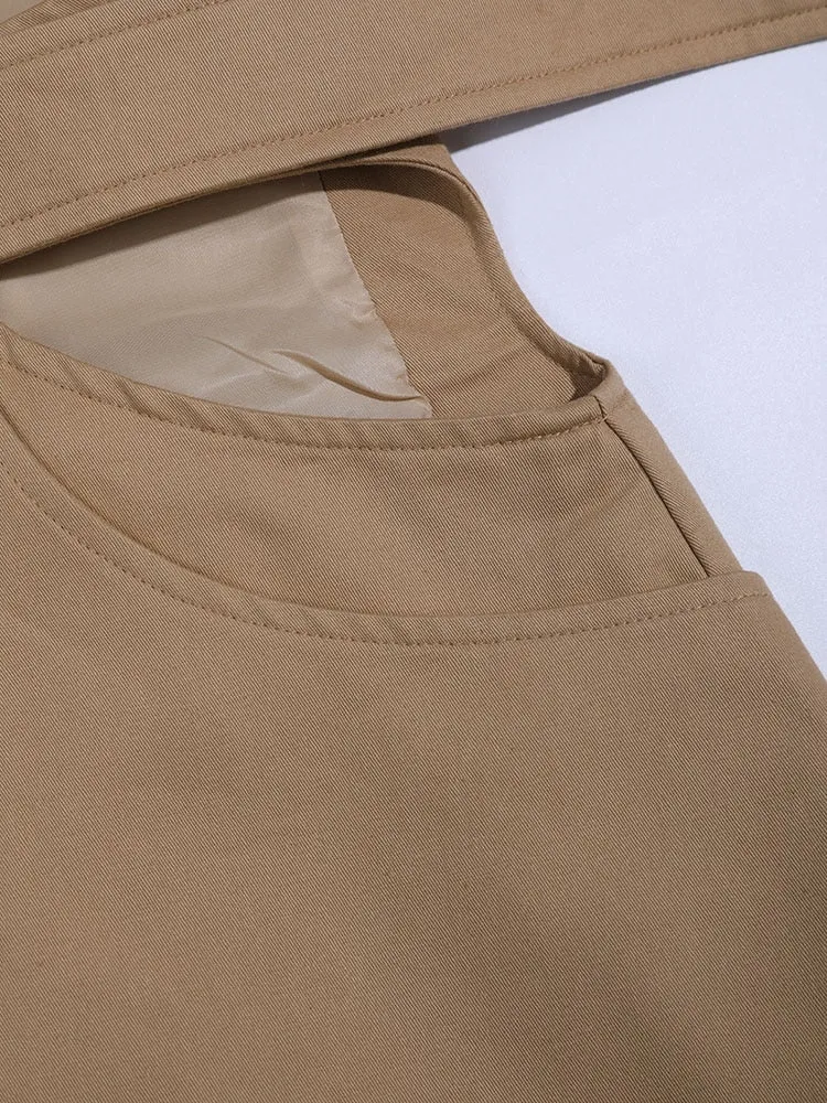 Hollow-out Trench Coat