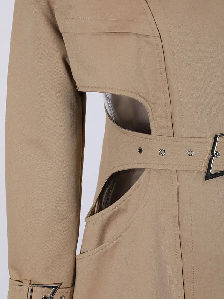 Hollow-out Trench Coat