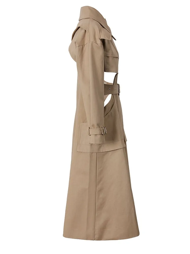 Hollow-out Trench Coat