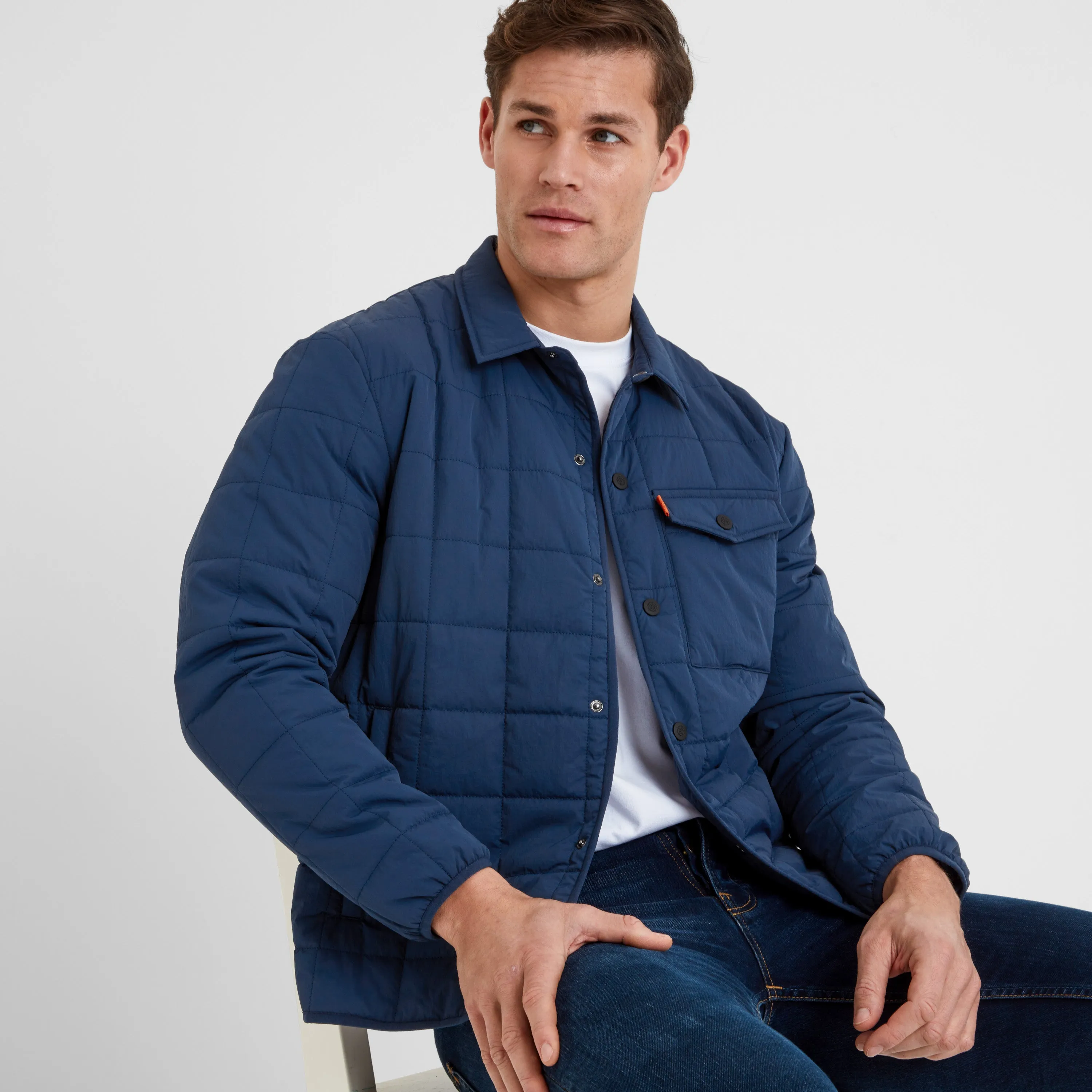 Keiran Mens Padded Shacket - Inky Blue