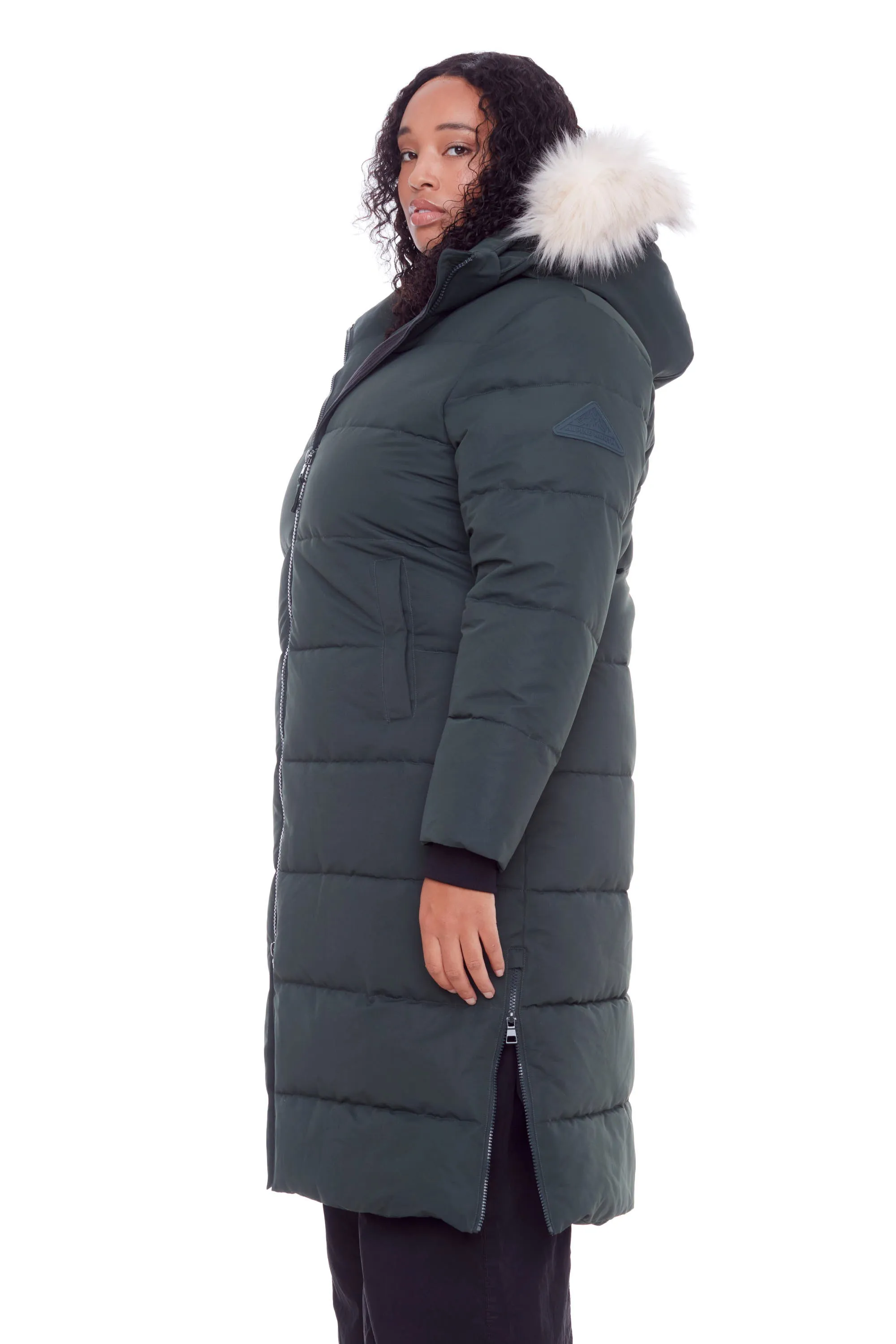 KLUANE PLUS | WOMEN'S VEGAN DOWN (RECYCLED) ULTRA LONG LENGTH PARKA, FOREST GREEN (PLUS SIZE)