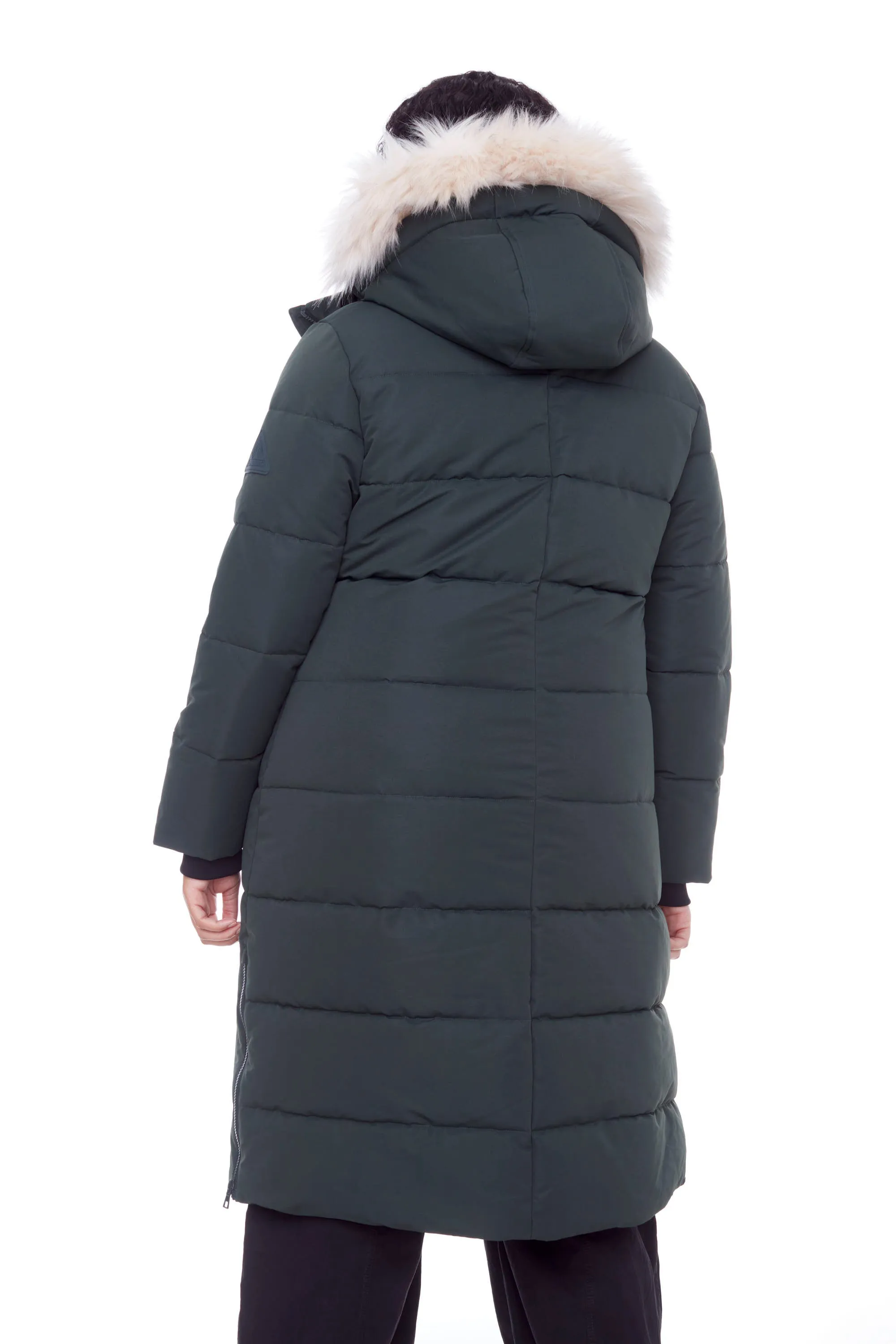 KLUANE PLUS | WOMEN'S VEGAN DOWN (RECYCLED) ULTRA LONG LENGTH PARKA, FOREST GREEN (PLUS SIZE)
