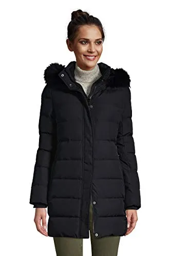 Lands' End Womens Down Winter Coat Black Plus 2x