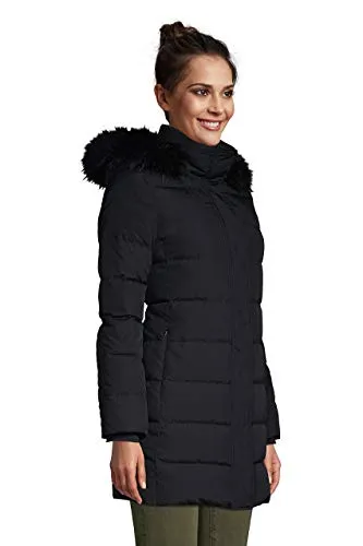 Lands' End Womens Down Winter Coat Black Plus 2x