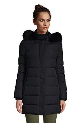 Lands' End Womens Down Winter Coat Black Plus 2x