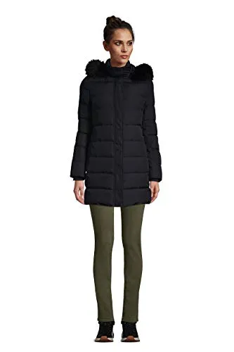 Lands' End Womens Down Winter Coat Black Plus 2x