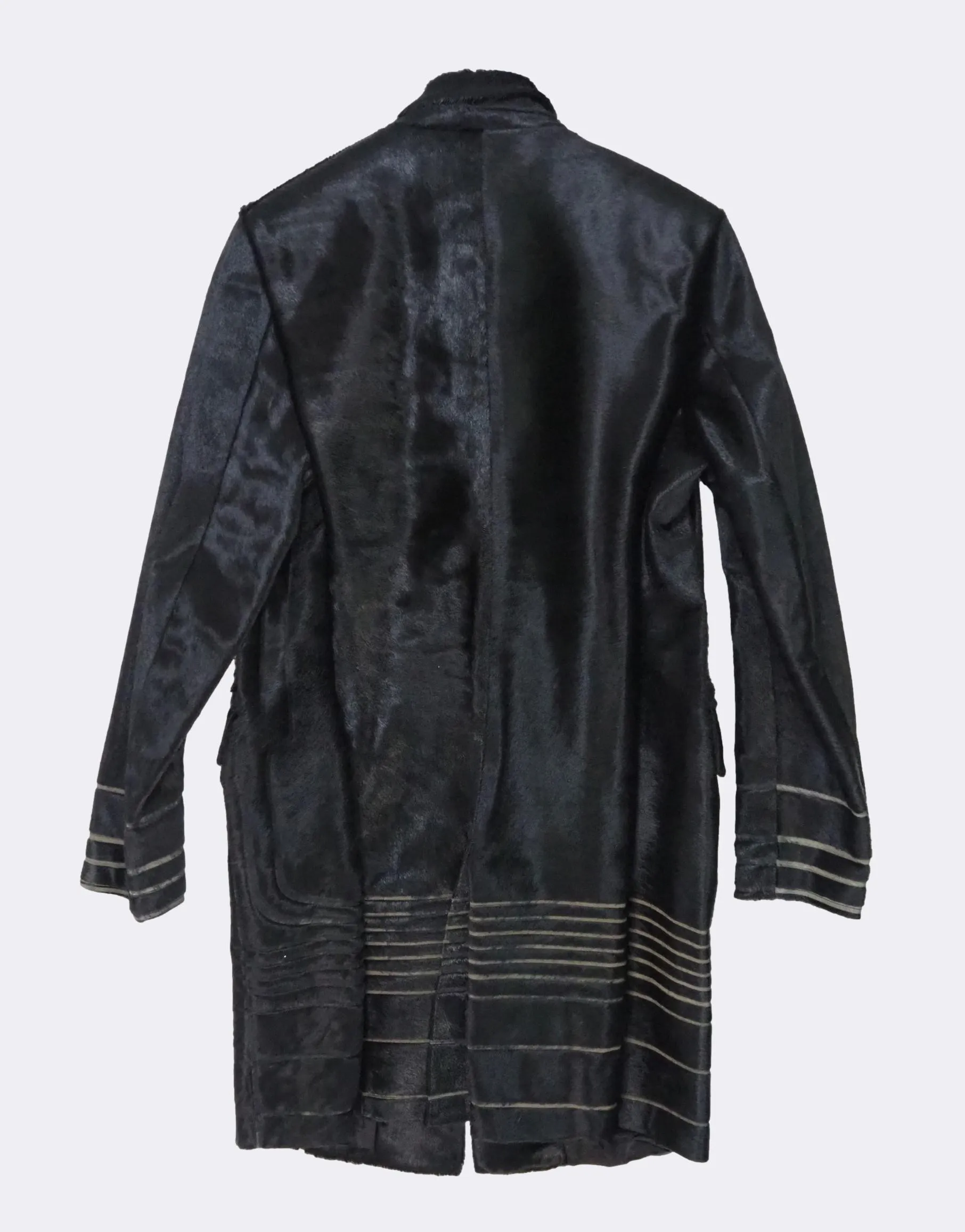 Laser-cut Calf Hair Leather Jacket