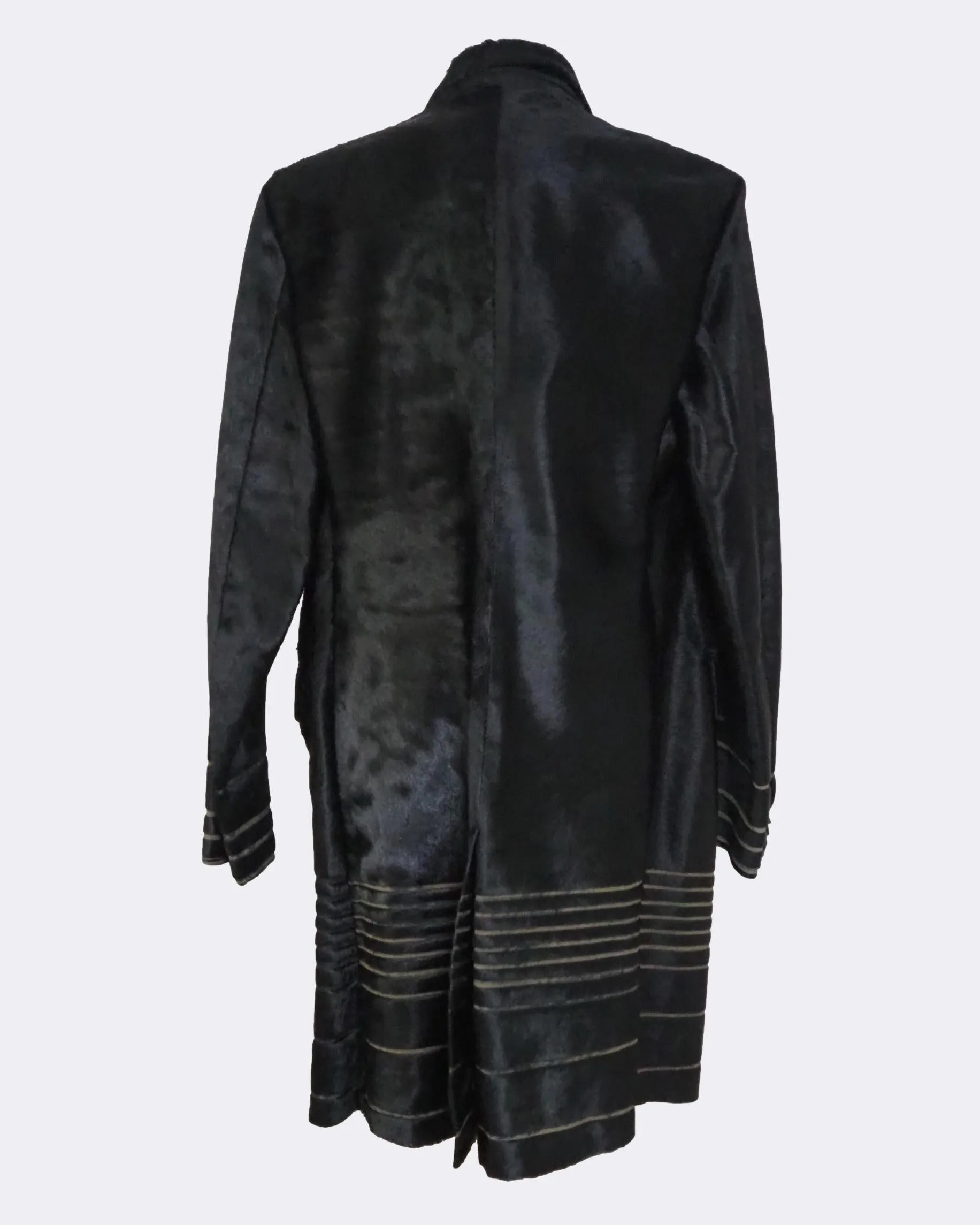 Laser-cut Calf Hair Leather Jacket