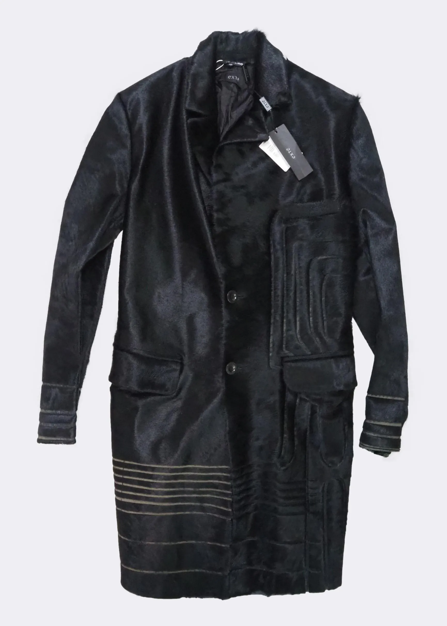 Laser-cut Calf Hair Leather Jacket