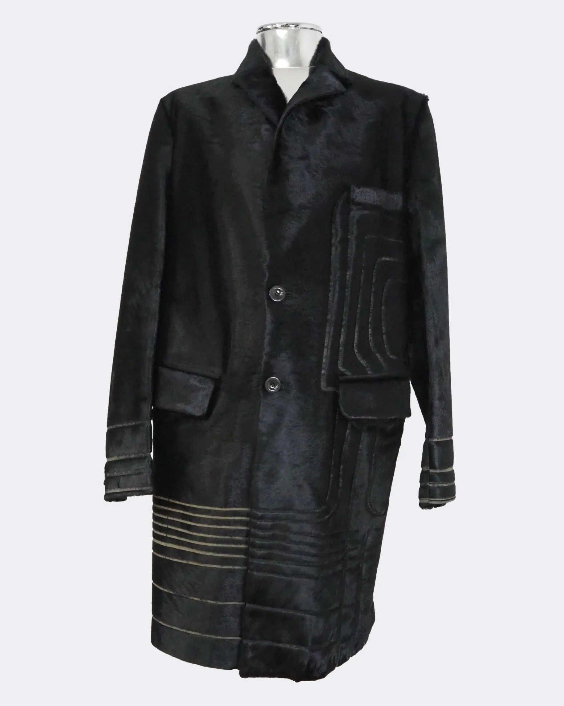 Laser-cut Calf Hair Leather Jacket