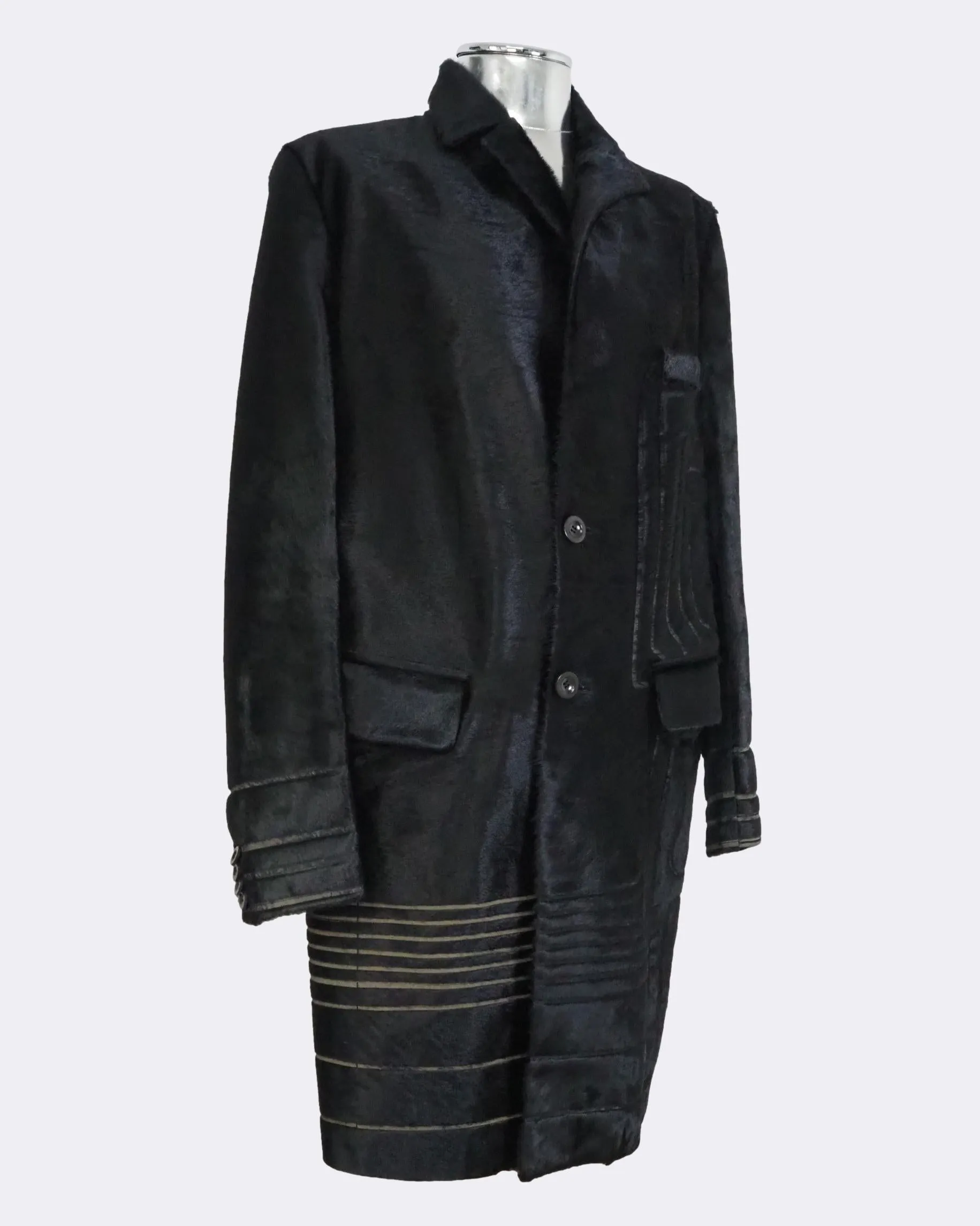 Laser-cut Calf Hair Leather Jacket