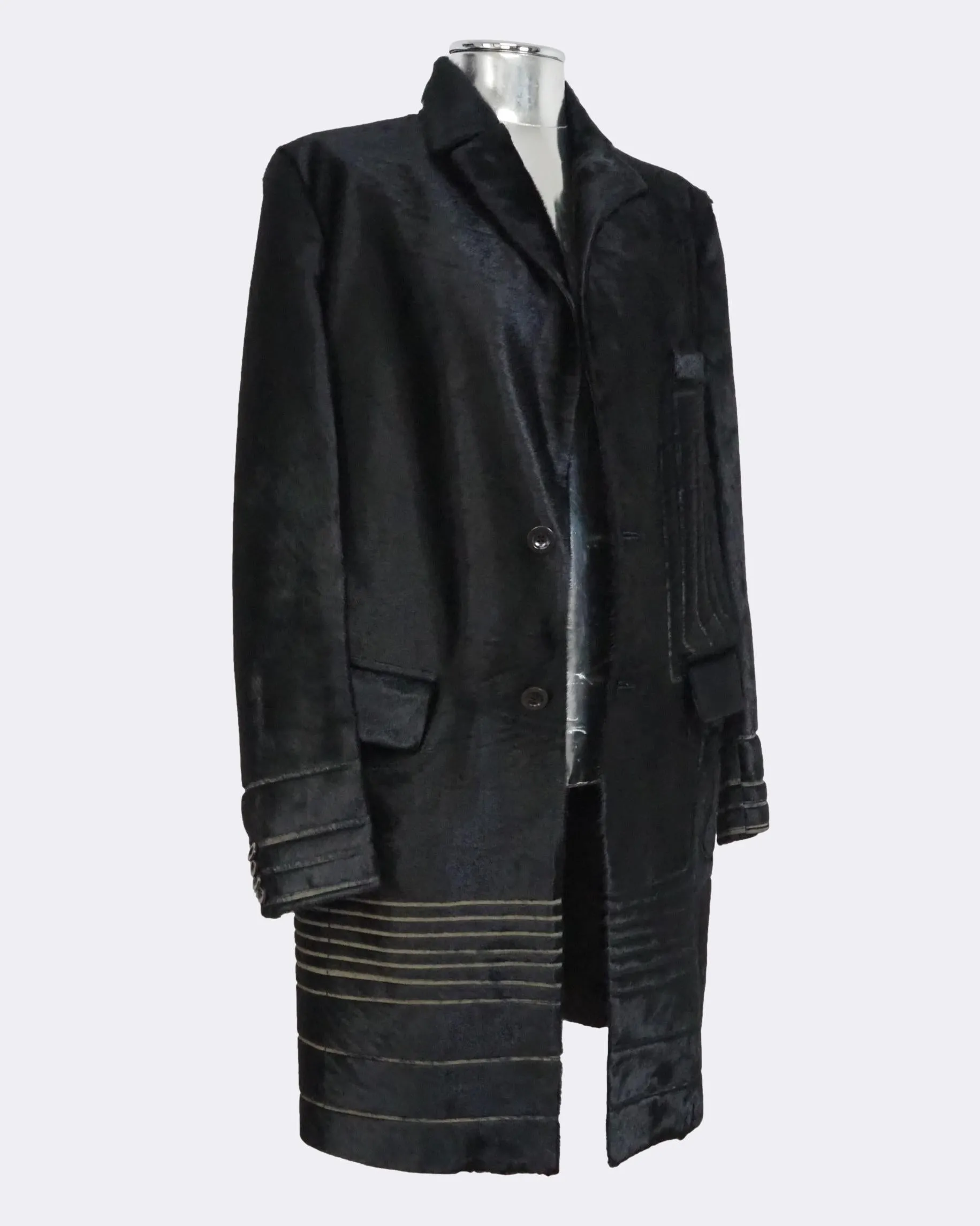 Laser-cut Calf Hair Leather Jacket