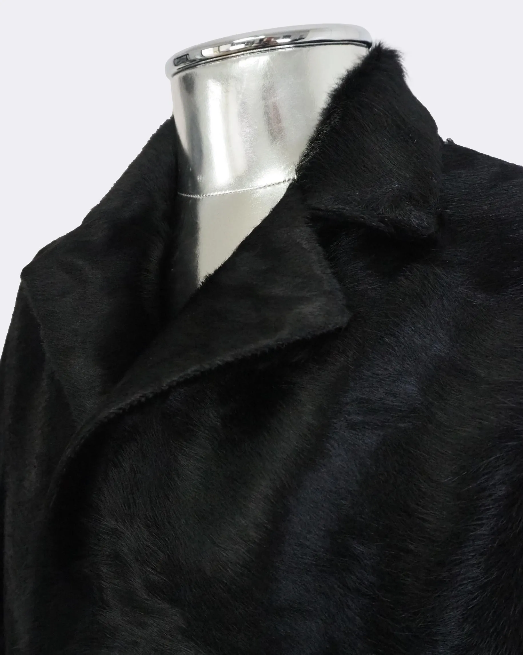Laser-cut Calf Hair Leather Jacket