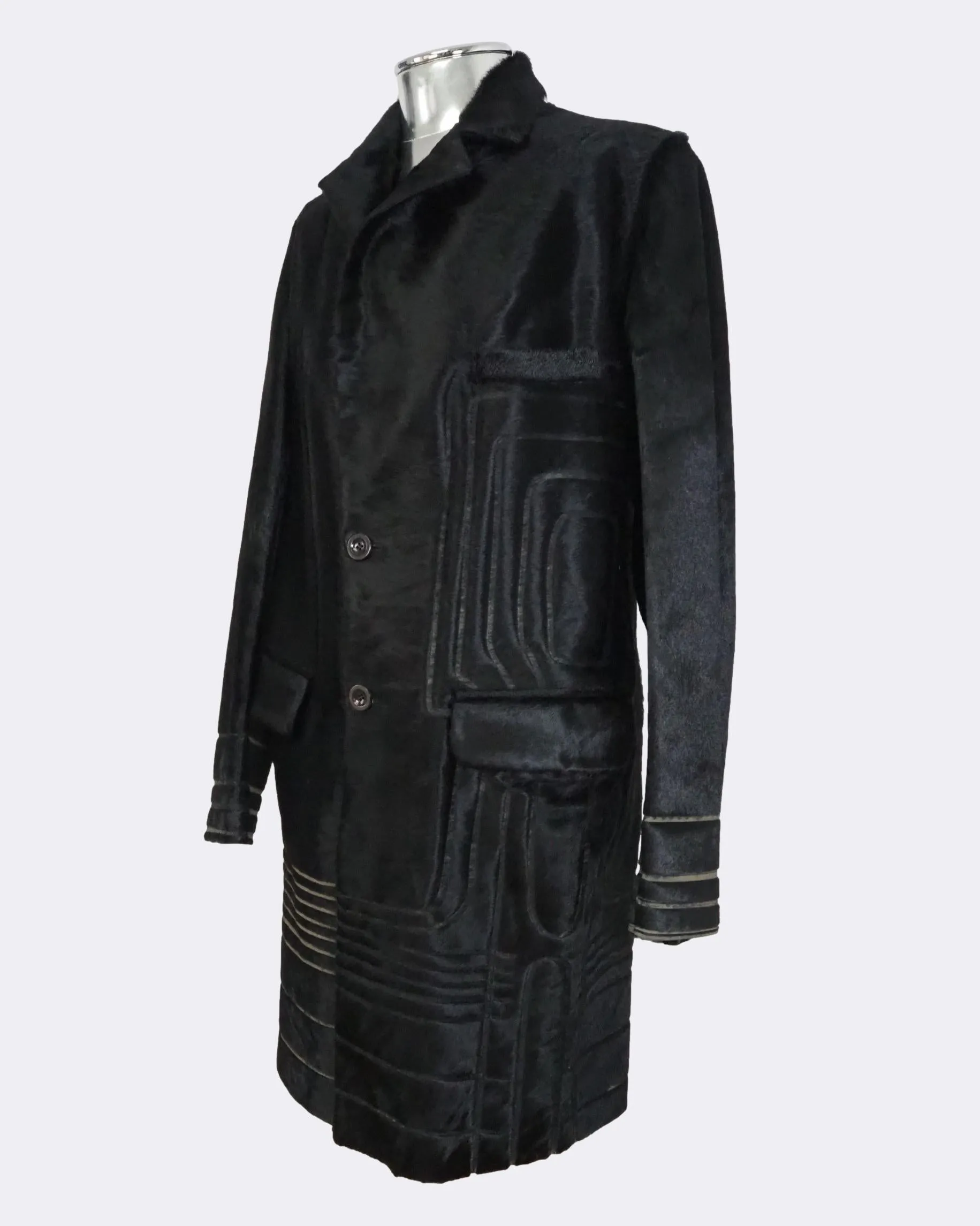 Laser-cut Calf Hair Leather Jacket