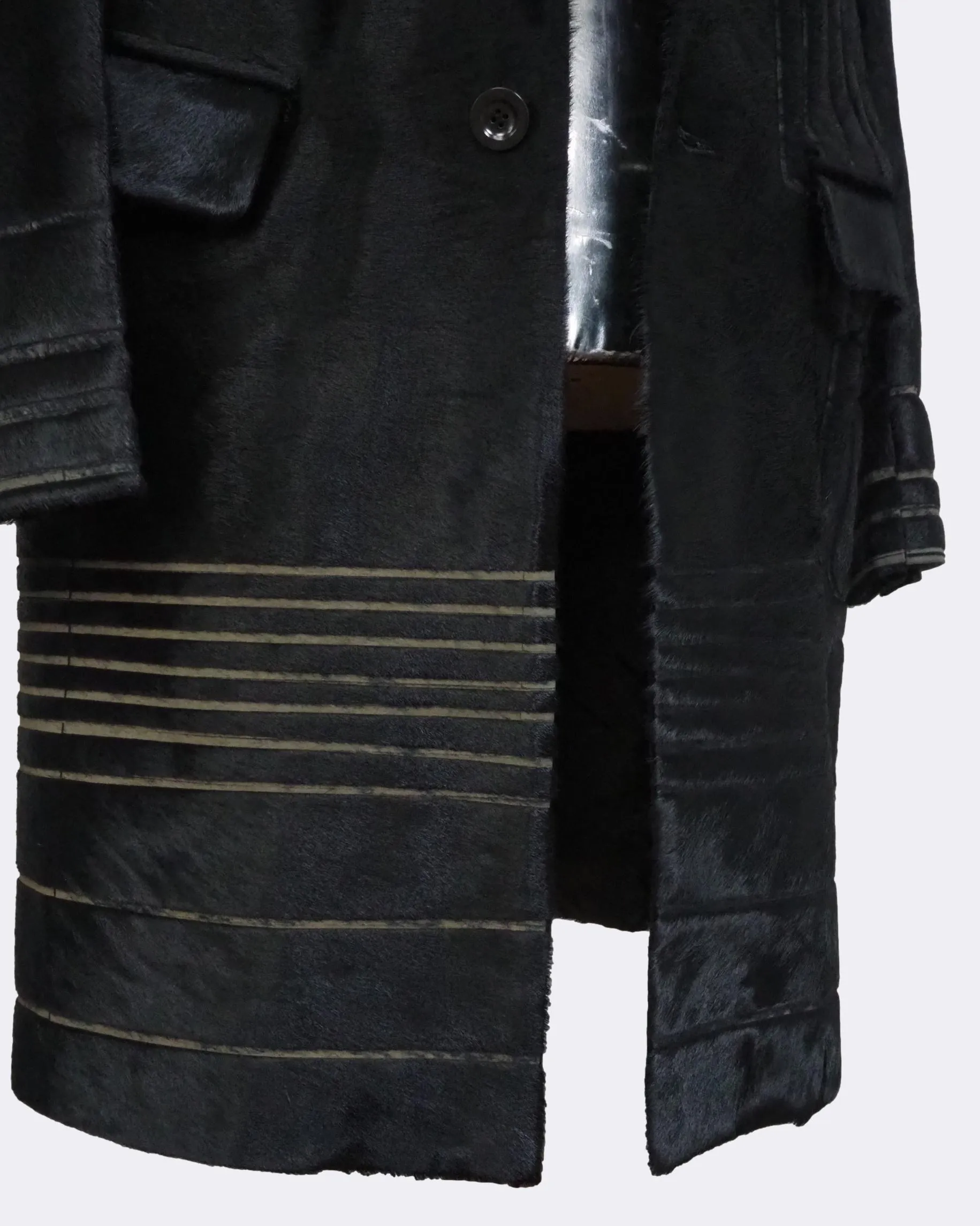 Laser-cut Calf Hair Leather Jacket