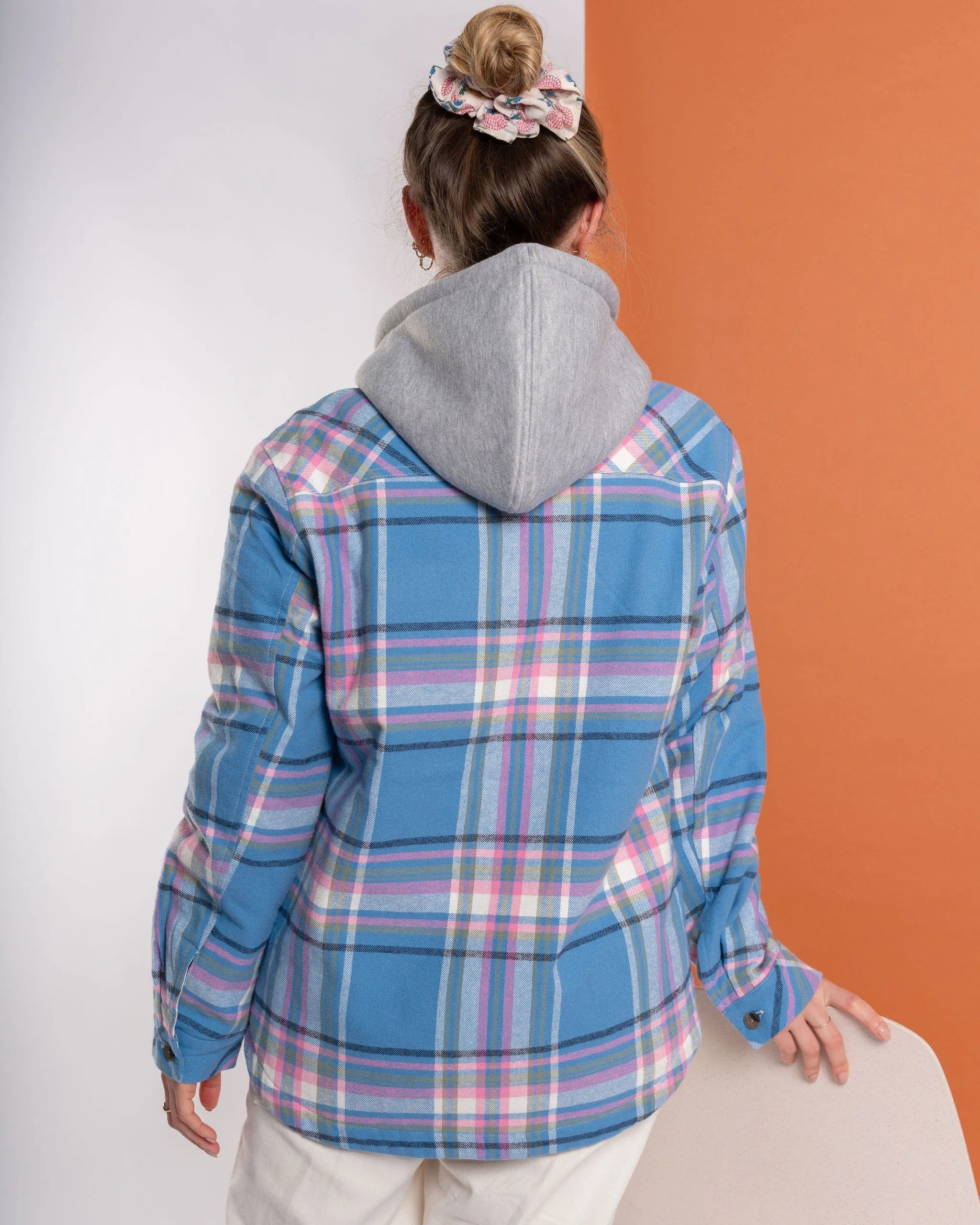 Myla - Womens Hooded Shacket - Blue