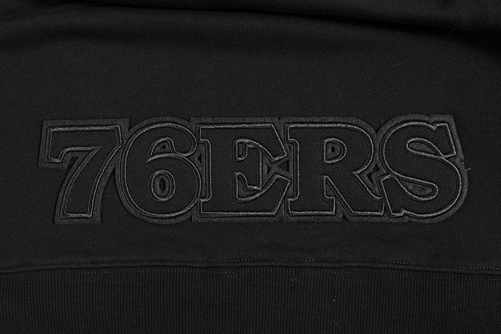 NBA PHILADELPHIA 76ERS NEUTRAL WOMEN'S CROPPED PO HOODIE (BLACK)