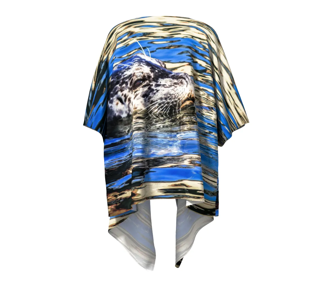 Seal of Blue Draped Kimono