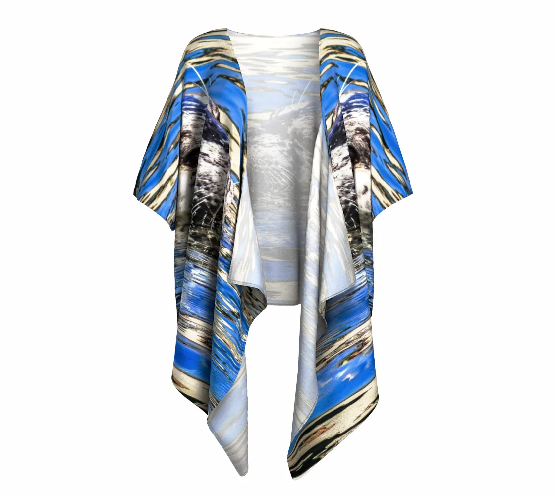 Seal of Blue Draped Kimono