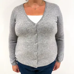 Smoke Grey Cashmere V-Neck Cardigan Extra Large