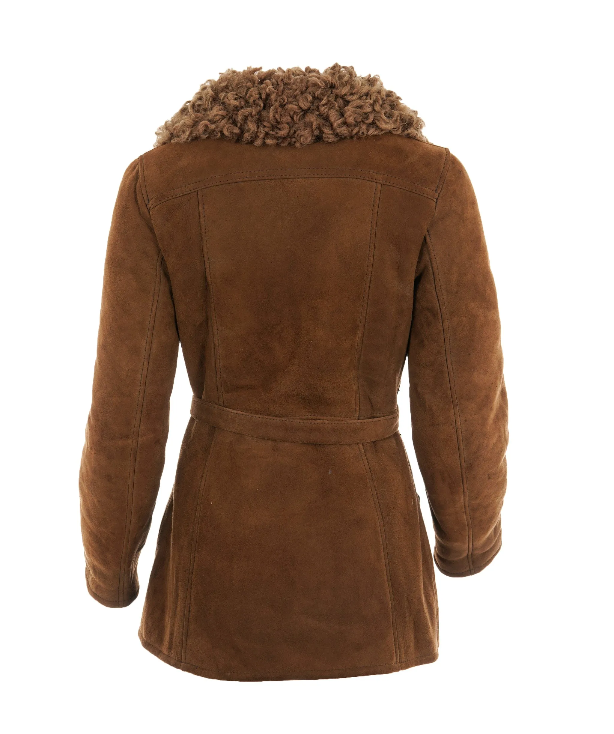 Vintage brown genuine suede & shearling jacket  ABC1016