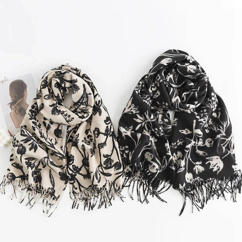 Women's Cream Sweet Flower Botanical Scarf